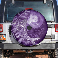 New Zealand Matariki Spare Tire Cover Maori Koru With Humpback Whale Purple LT05 Purple - Polynesian Pride