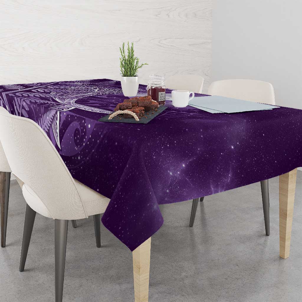 New Zealand Matariki Tablecloth Maori Koru With Humpback Whale Purple