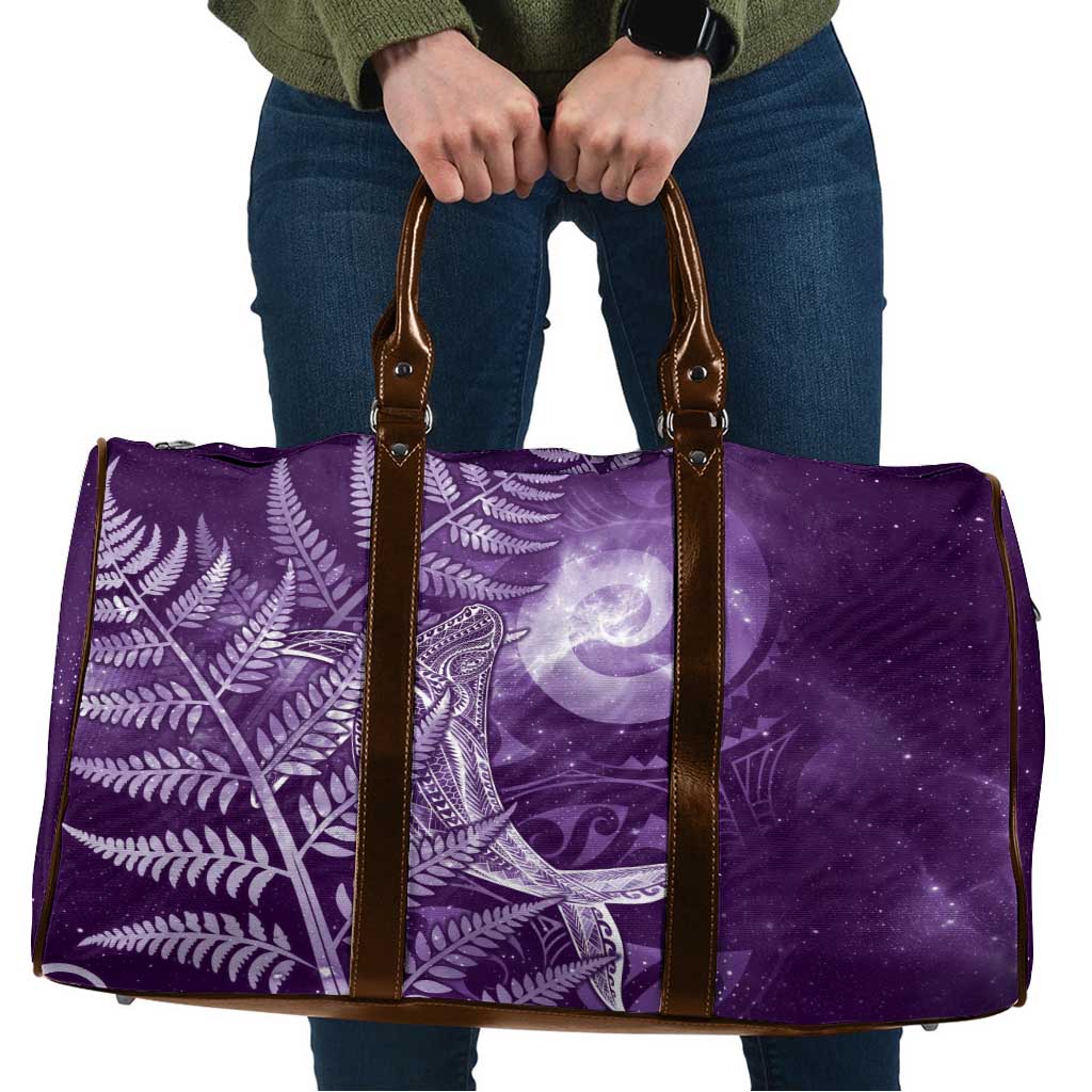 New Zealand Matariki Travel Bag Maori Koru With Humpback Whale Purple LT05 Purple - Polynesian Pride