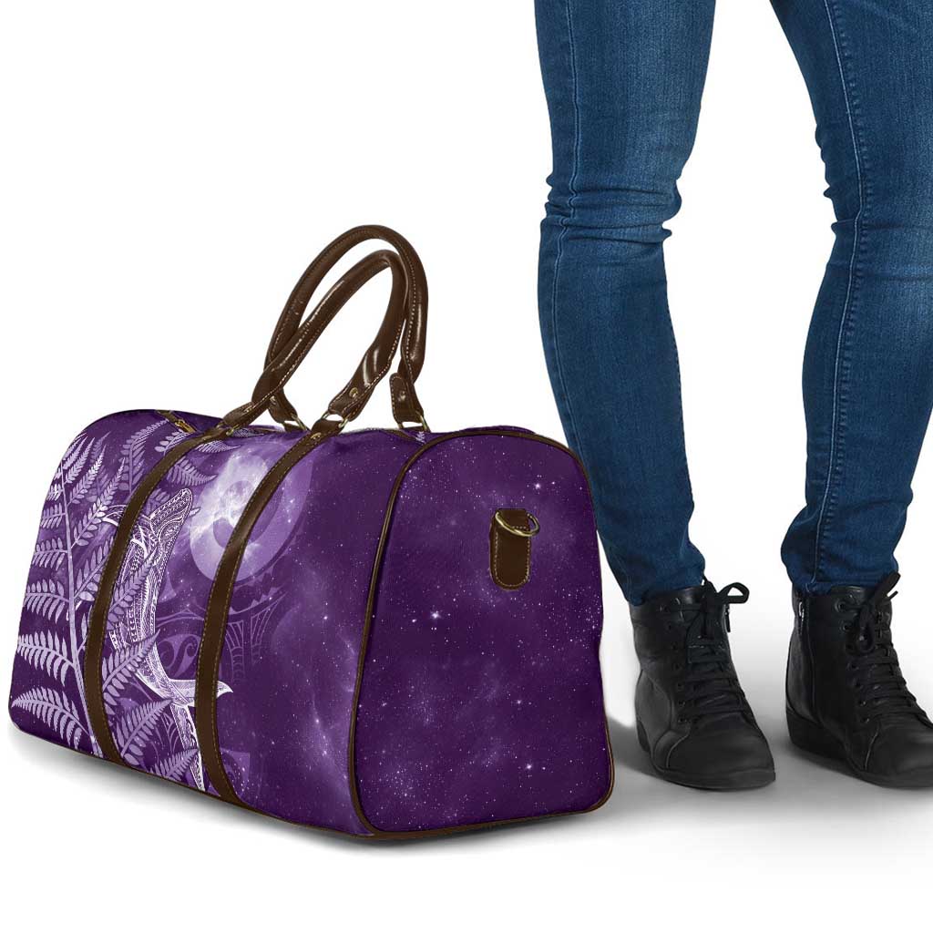 New Zealand Matariki Travel Bag Maori Koru With Humpback Whale Purple LT05 - Polynesian Pride