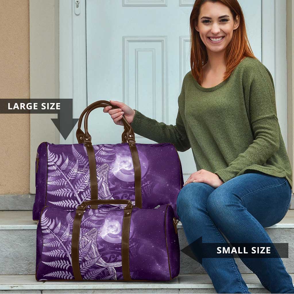New Zealand Matariki Travel Bag Maori Koru With Humpback Whale Purple LT05 - Polynesian Pride