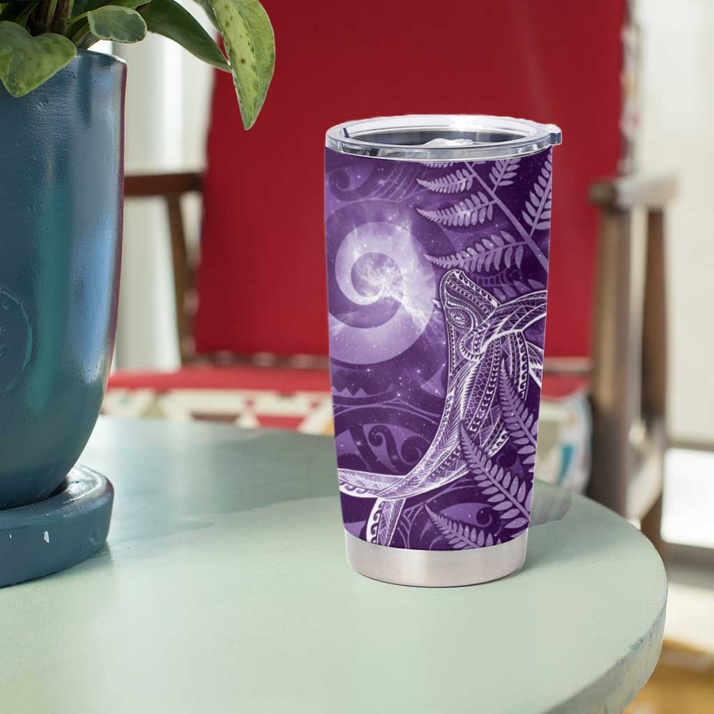 New Zealand Matariki Tumbler Cup Maori Koru With Humpback Whale Purple LT05 - Polynesian Pride