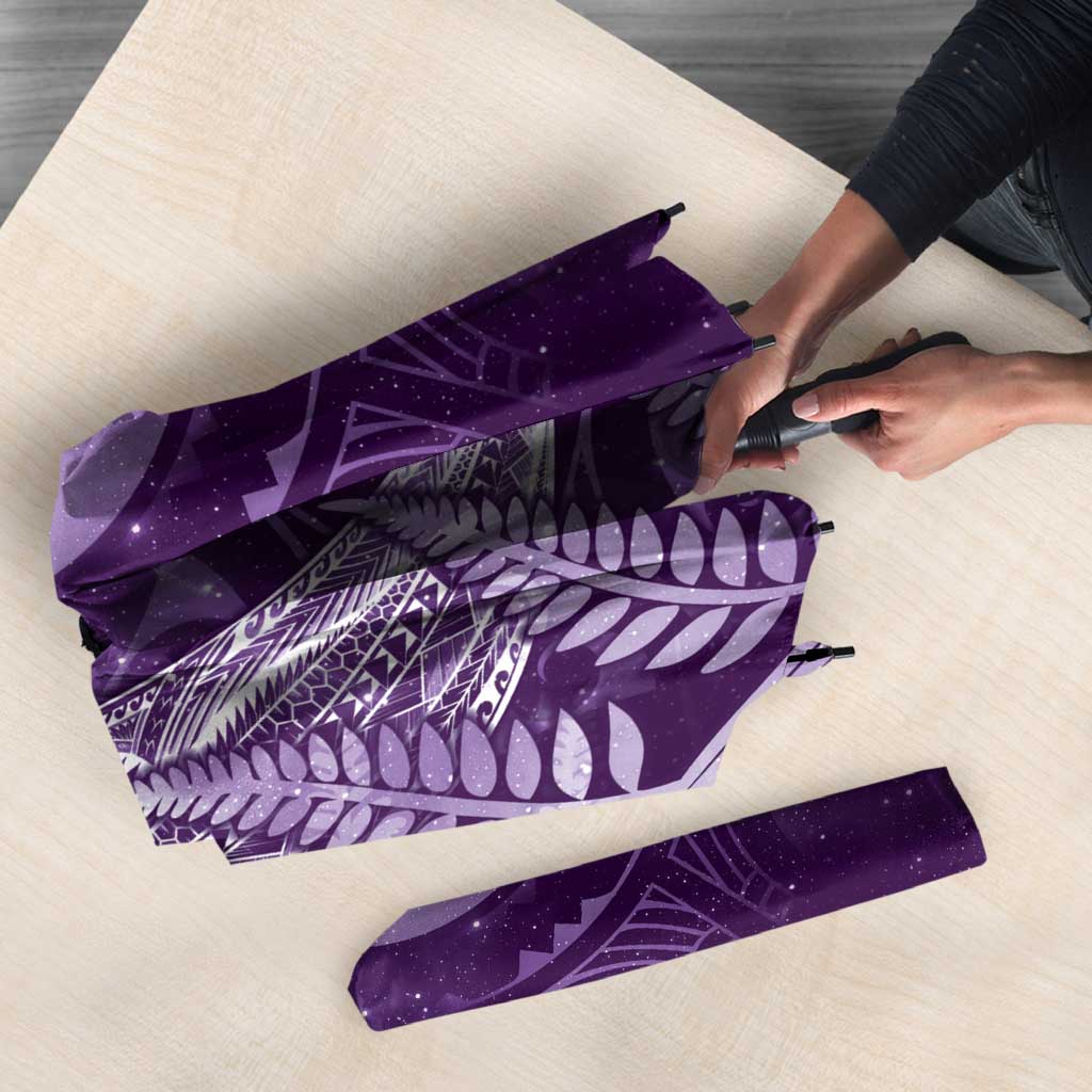 New Zealand Matariki Umbrella Maori Koru With Humpback Whale Purple
