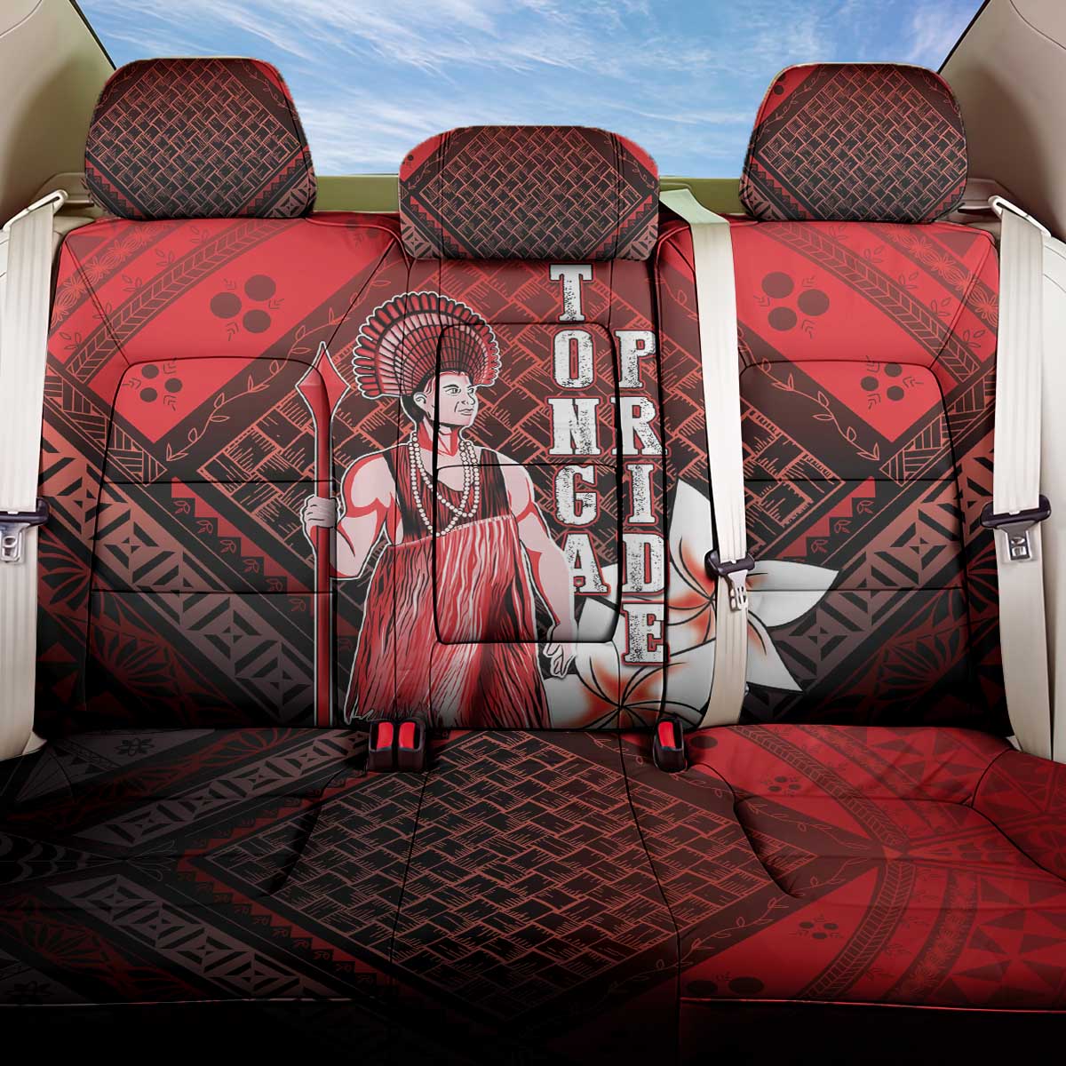 The First King Of Tonga Back Car Seat Cover Tongan Pride LT05 One Size Red - Polynesian Pride