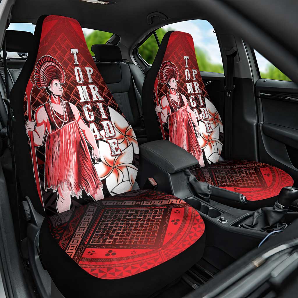 The First King Of Tonga Car Seat Cover Tongan Pride LT05 One Size Red - Polynesian Pride