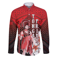 The First King Of Tonga Family Matching Off The Shoulder Long Sleeve Dress and Hawaiian Shirt Tongan Pride