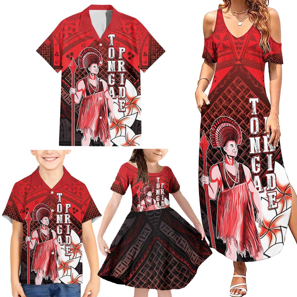 The First King Of Tonga Family Matching Summer Maxi Dress and Hawaiian Shirt Tongan Pride