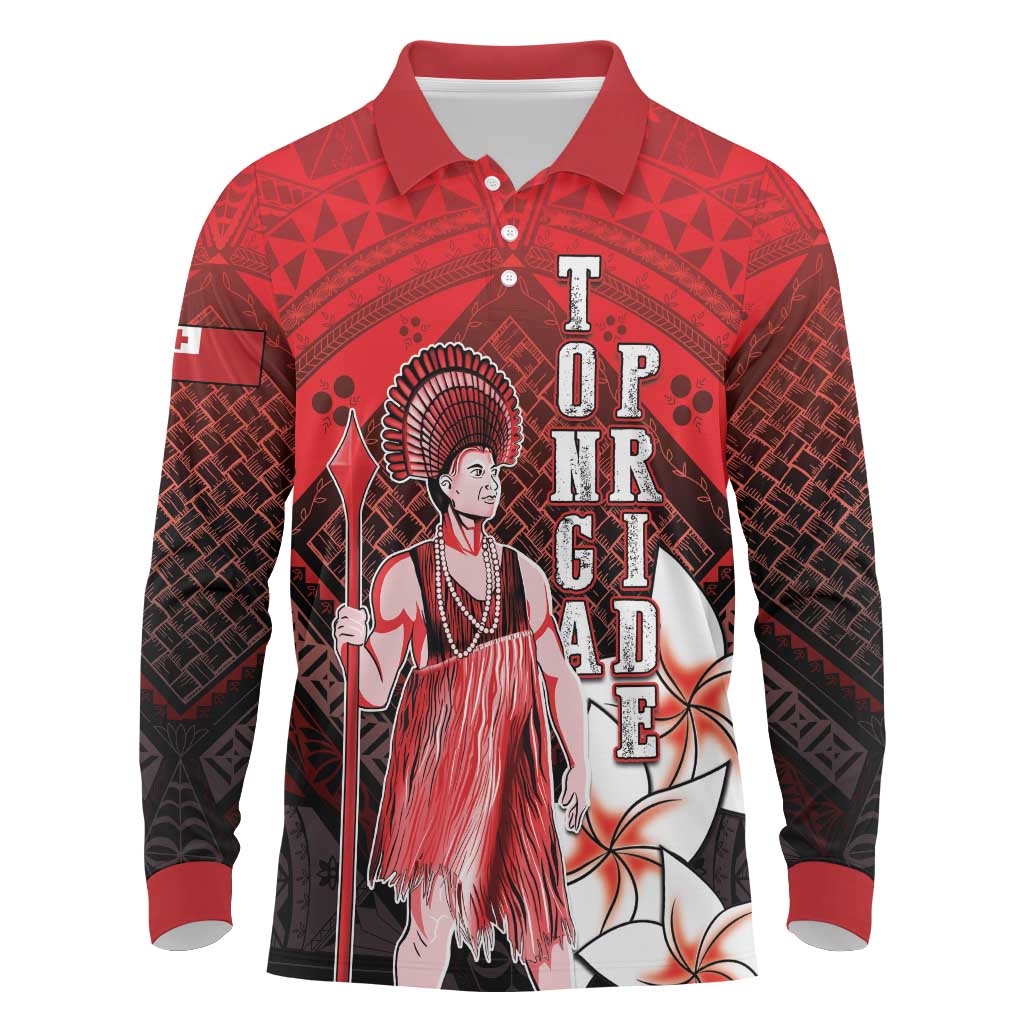 The First King Of Tonga Long Sleeve Polo Shirt Tongan Pride