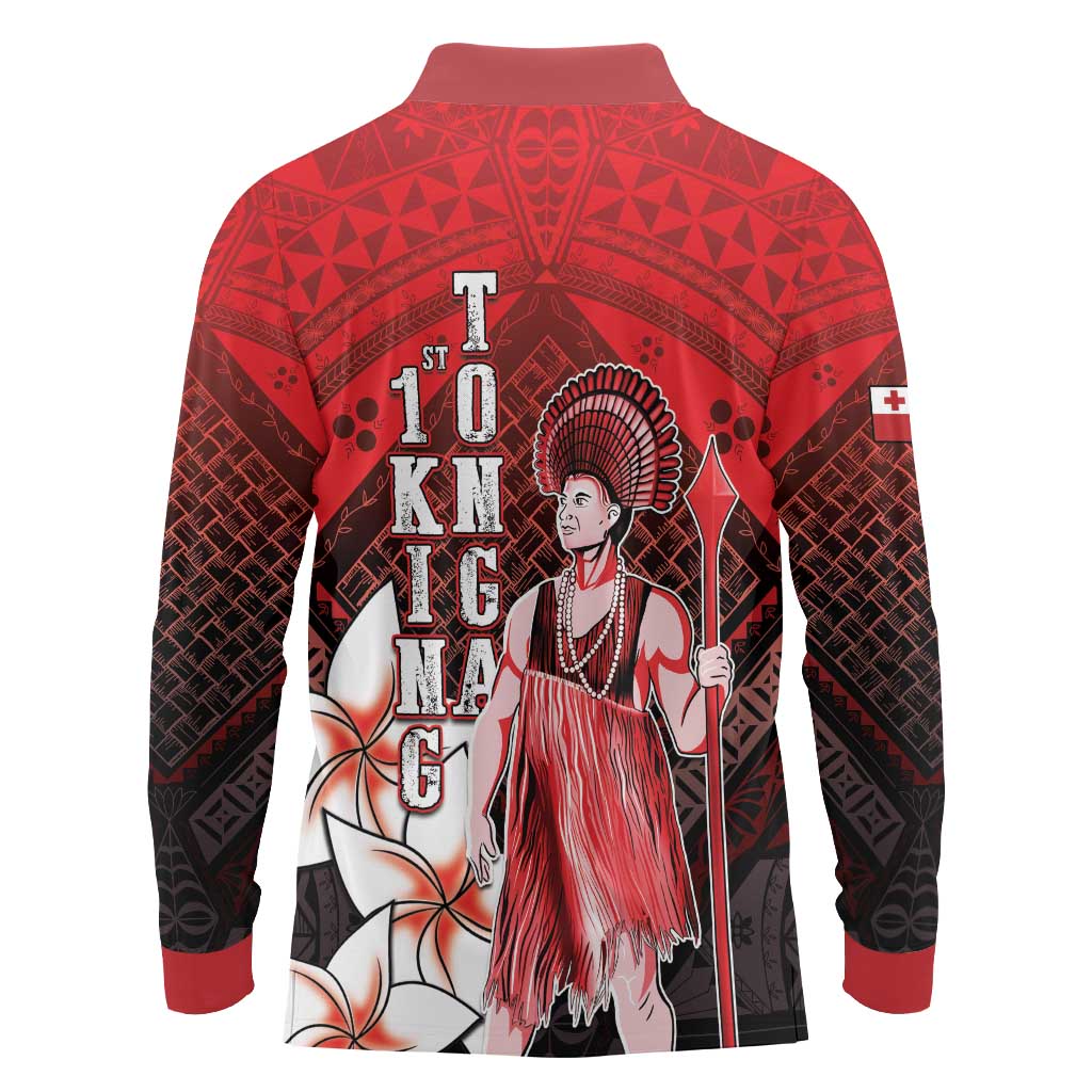 The First King Of Tonga Long Sleeve Polo Shirt Tongan Pride