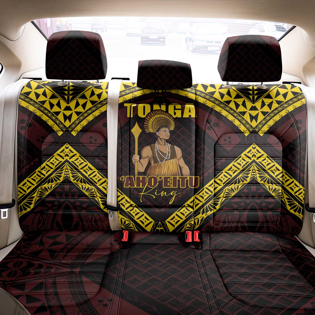 Tonga First King Back Car Seat Cover Ahoeitu Know Your Roots LT05 - Polynesian Pride