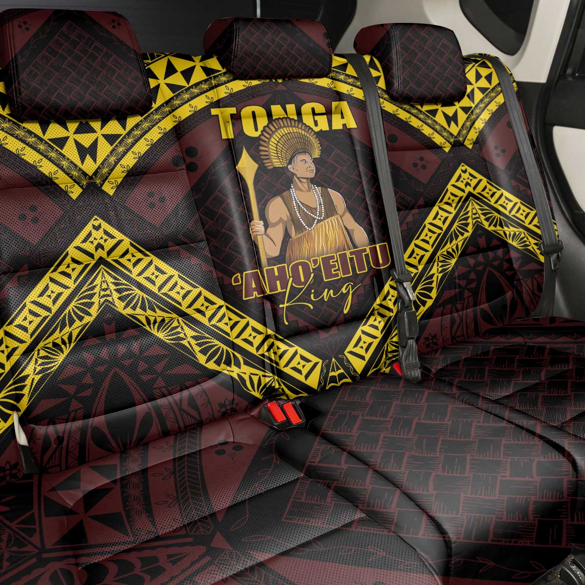 Tonga First King Back Car Seat Cover Ahoeitu Know Your Roots LT05 - Polynesian Pride