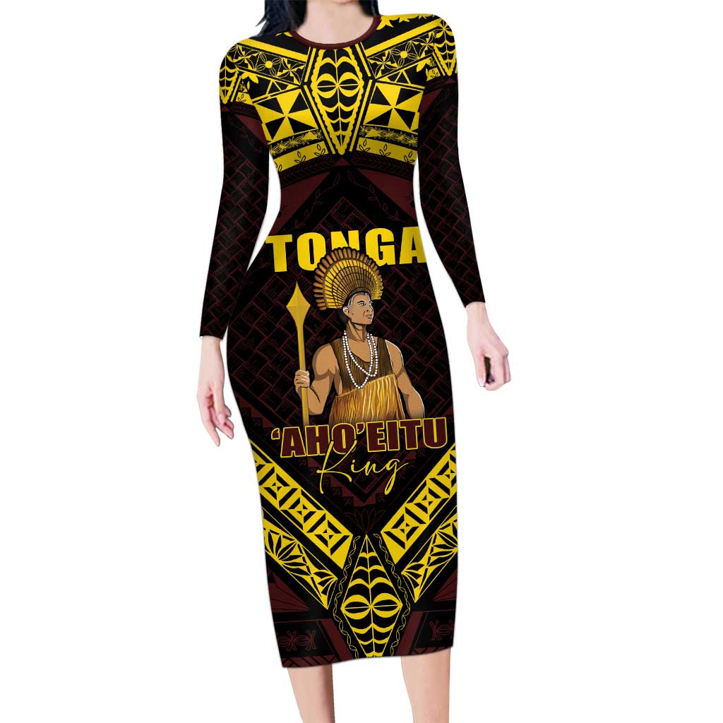 Tonga First King Family Matching Long Sleeve Bodycon Dress and Hawaiian Shirt Ahoeitu Know Your Roots