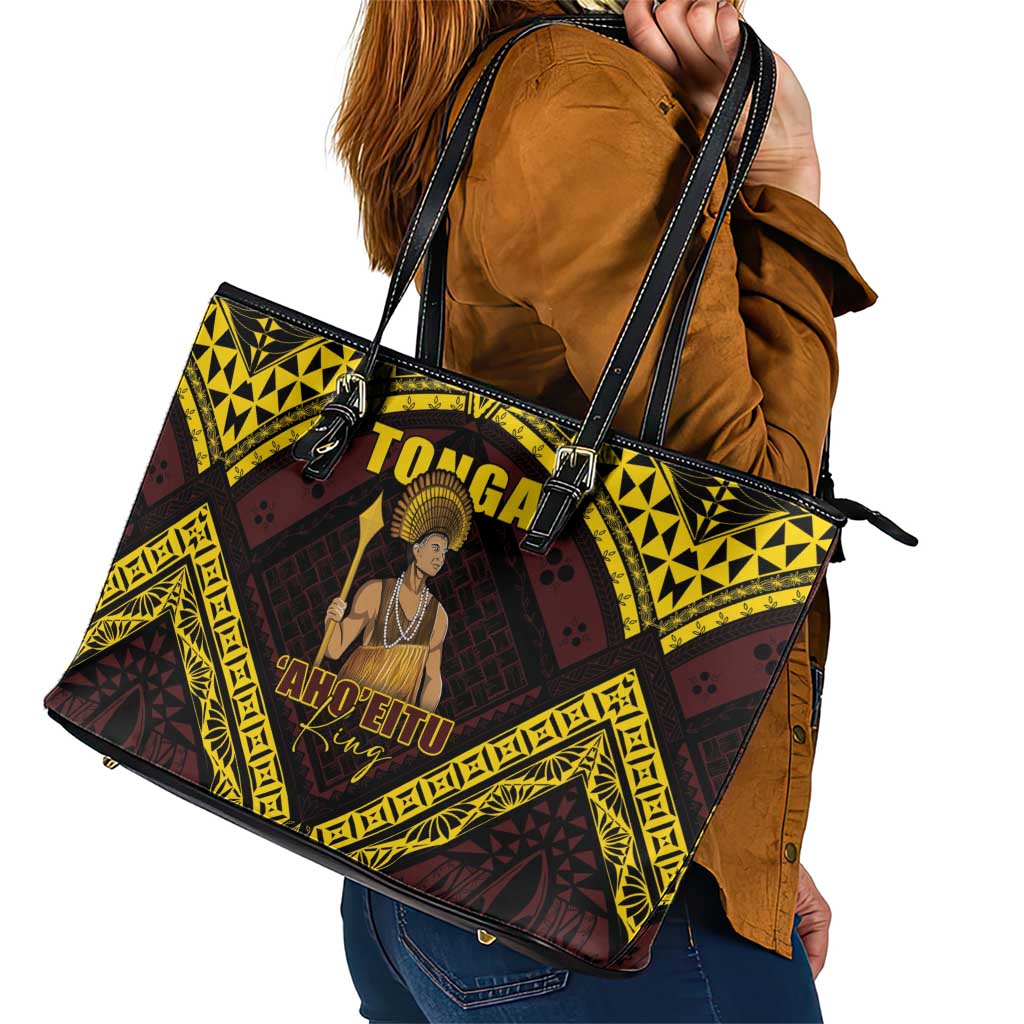 Tonga First King Leather Tote Bag Ahoeitu Know Your Roots
