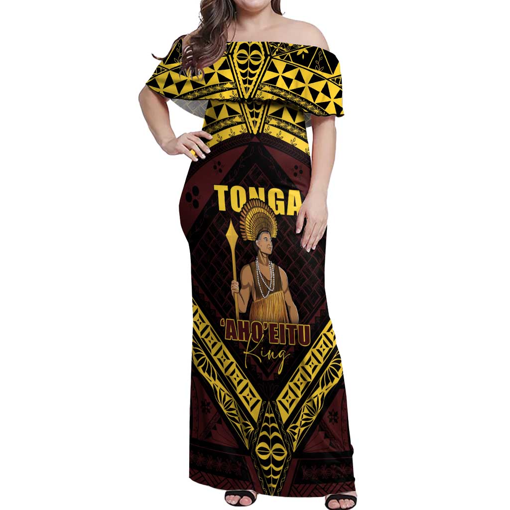 Tonga First King Off Shoulder Maxi Dress Ahoeitu Know Your Roots
