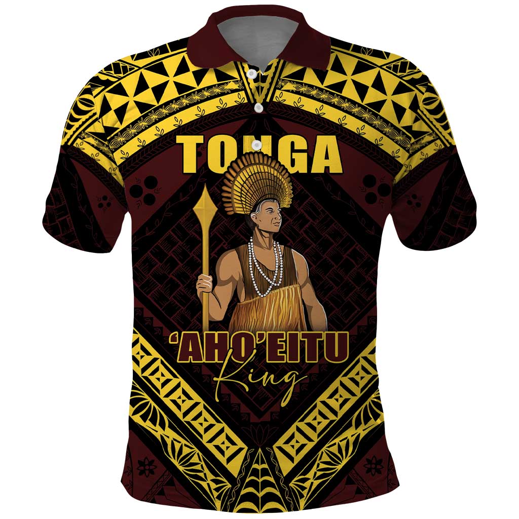 Tonga First King Polo Shirt Ahoeitu Know Your Roots LT05 Maroon - Polynesian Pride