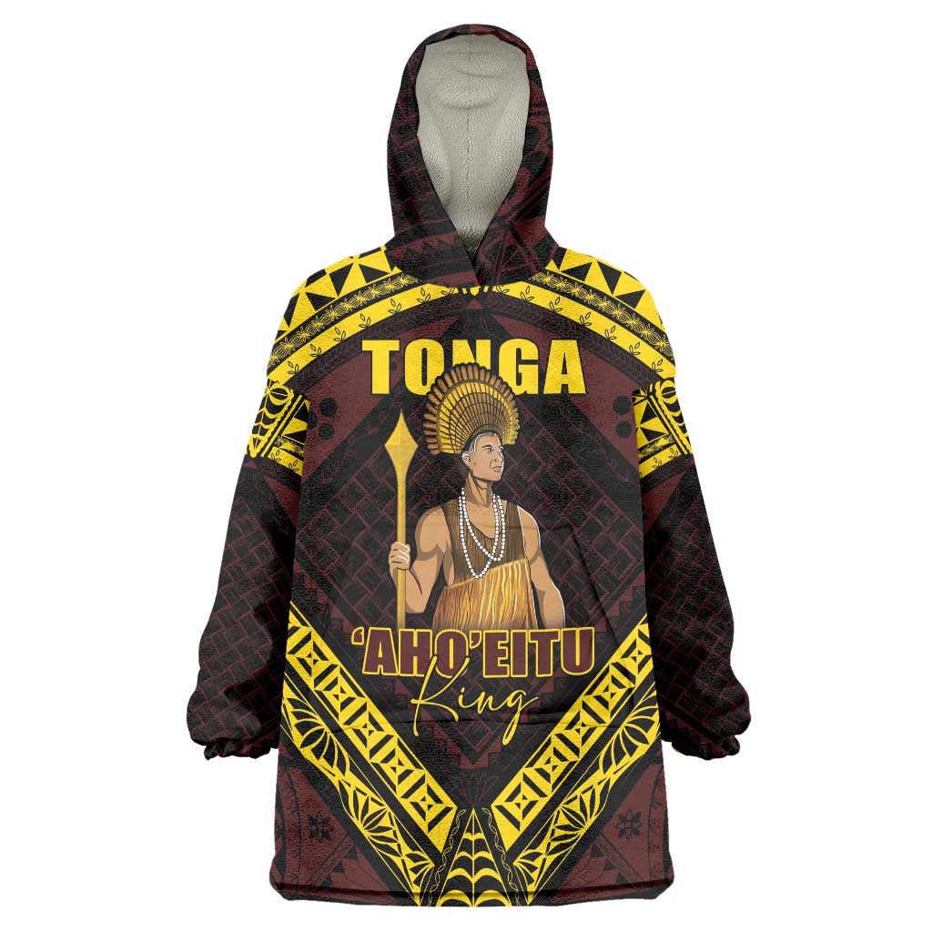 Tonga First King Wearable Blanket Hoodie Ahoeitu Know Your Roots LT05 One Size Maroon - Polynesian Pride