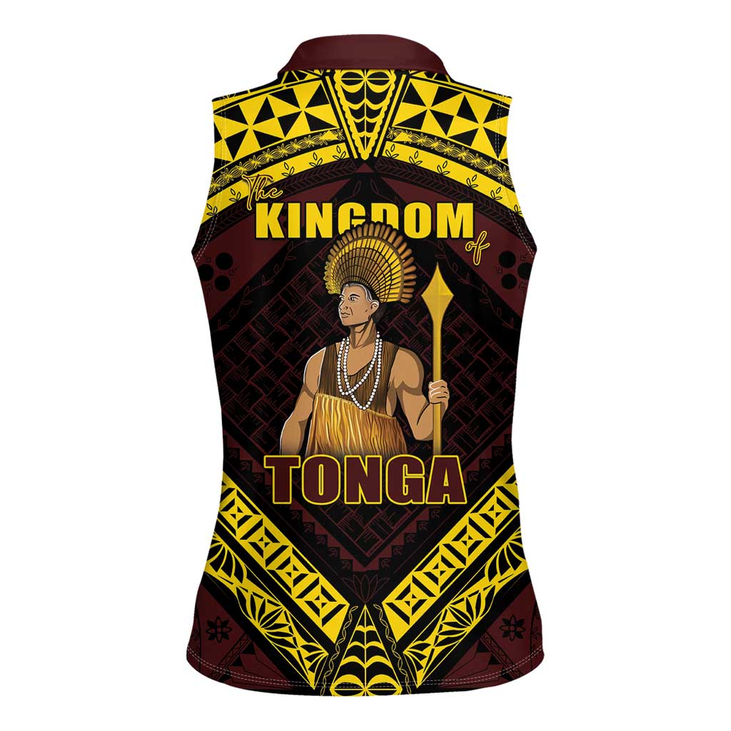 Tonga First King Women Sleeveless Polo Shirt Ahoeitu Know Your Roots