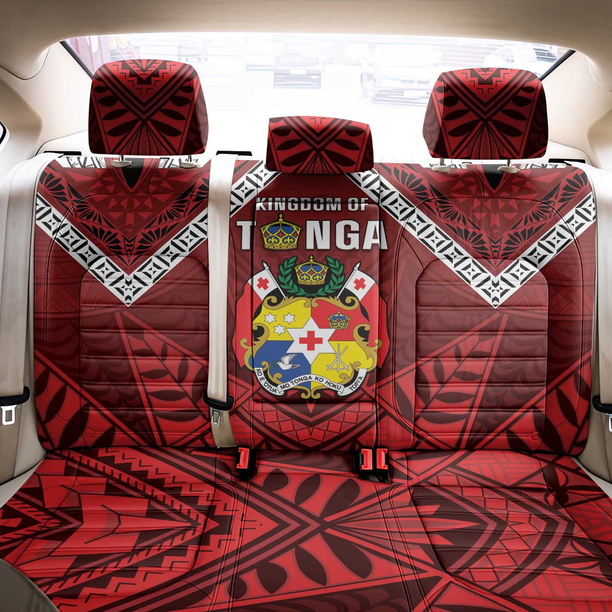 Tonga Emancipation Day Back Car Seat Cover Tongan Kupesi Pattern LT05 - Polynesian Pride