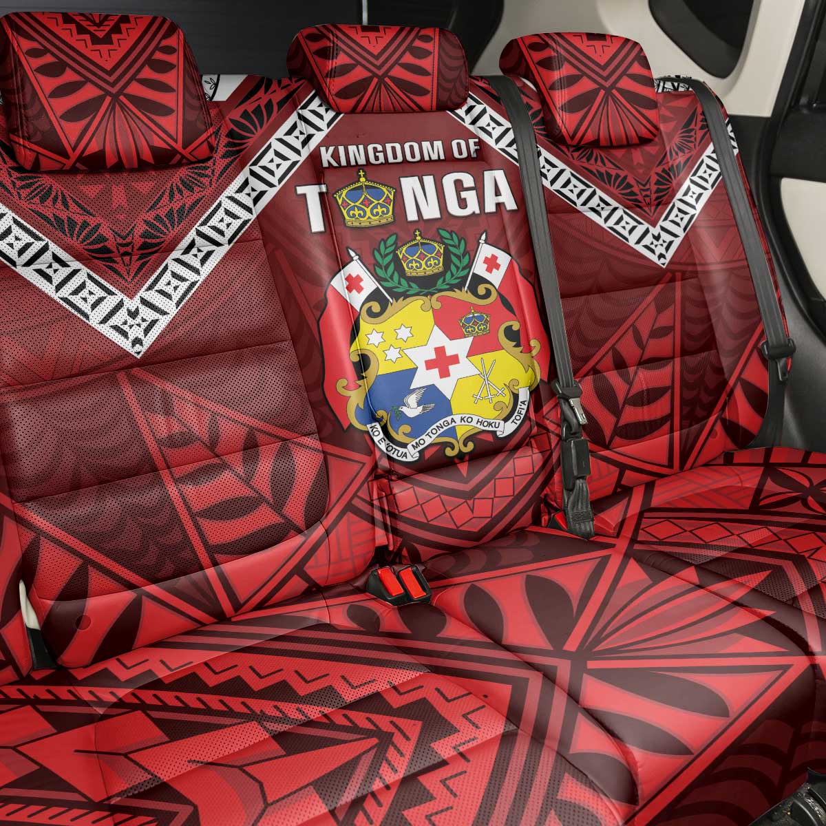 Tonga Emancipation Day Back Car Seat Cover Tongan Kupesi Pattern LT05 - Polynesian Pride