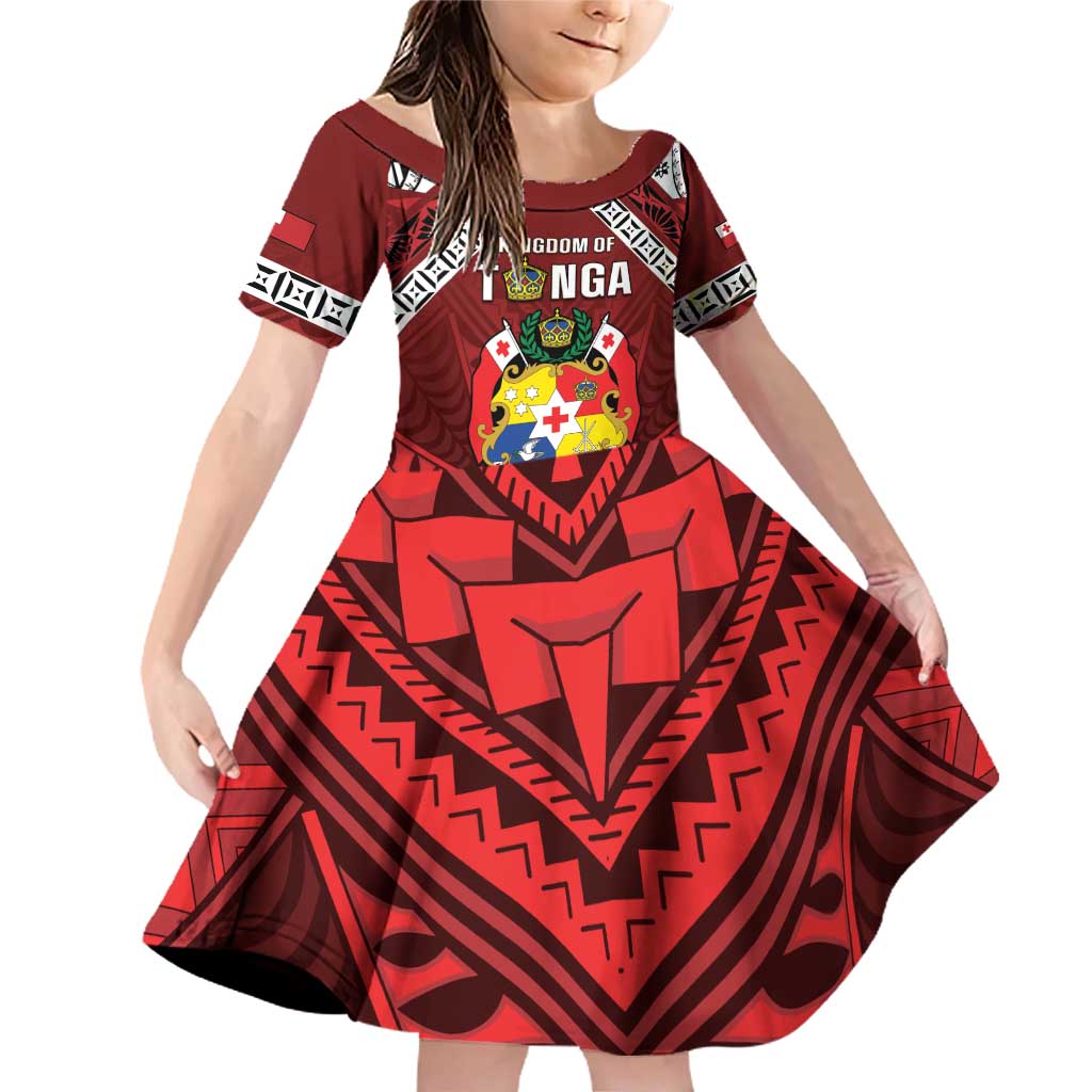 Tonga Emancipation Day Family Matching Off Shoulder Short Dress and Hawaiian Shirt Tongan Kupesi Pattern