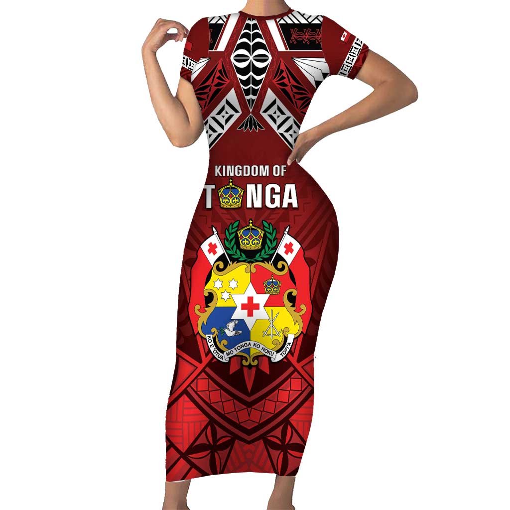 Tonga Emancipation Day Family Matching Short Sleeve Bodycon Dress and Hawaiian Shirt Tongan Kupesi Pattern