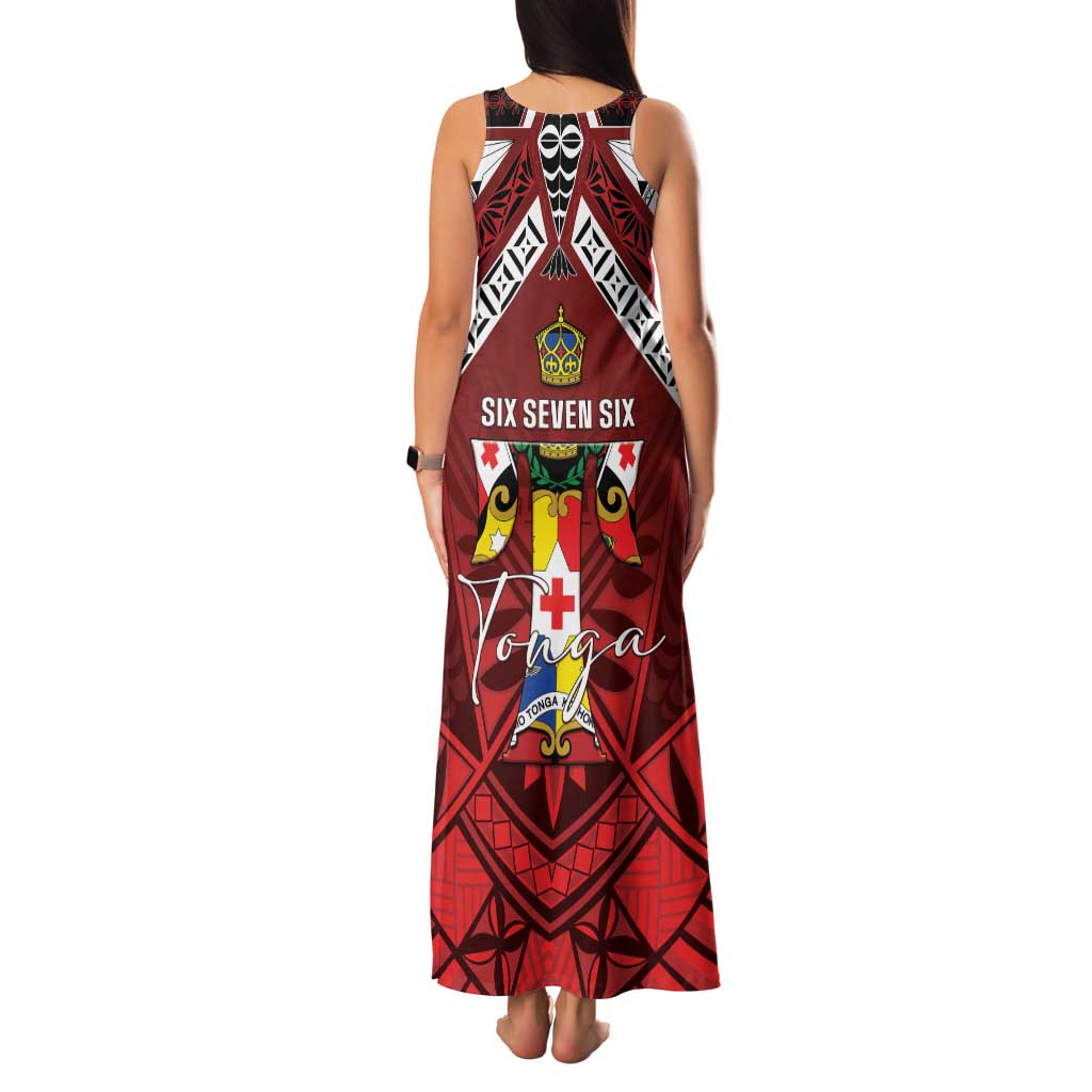 Tonga Emancipation Day Family Matching Tank Maxi Dress and Hawaiian Shirt Tongan Kupesi Pattern