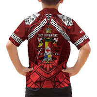 Tonga Emancipation Day Kid Hawaiian Shirt Tongan Kupesi Pattern