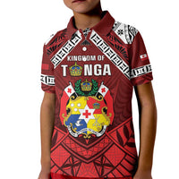 Tonga Emancipation Day Kid Polo Shirt Tongan Kupesi Pattern