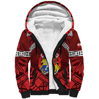 Tonga Emancipation Day Sherpa Hoodie Tongan Kupesi Pattern