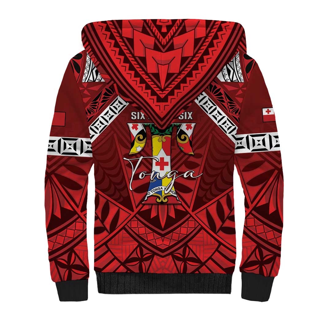 Tonga Emancipation Day Sherpa Hoodie Tongan Kupesi Pattern