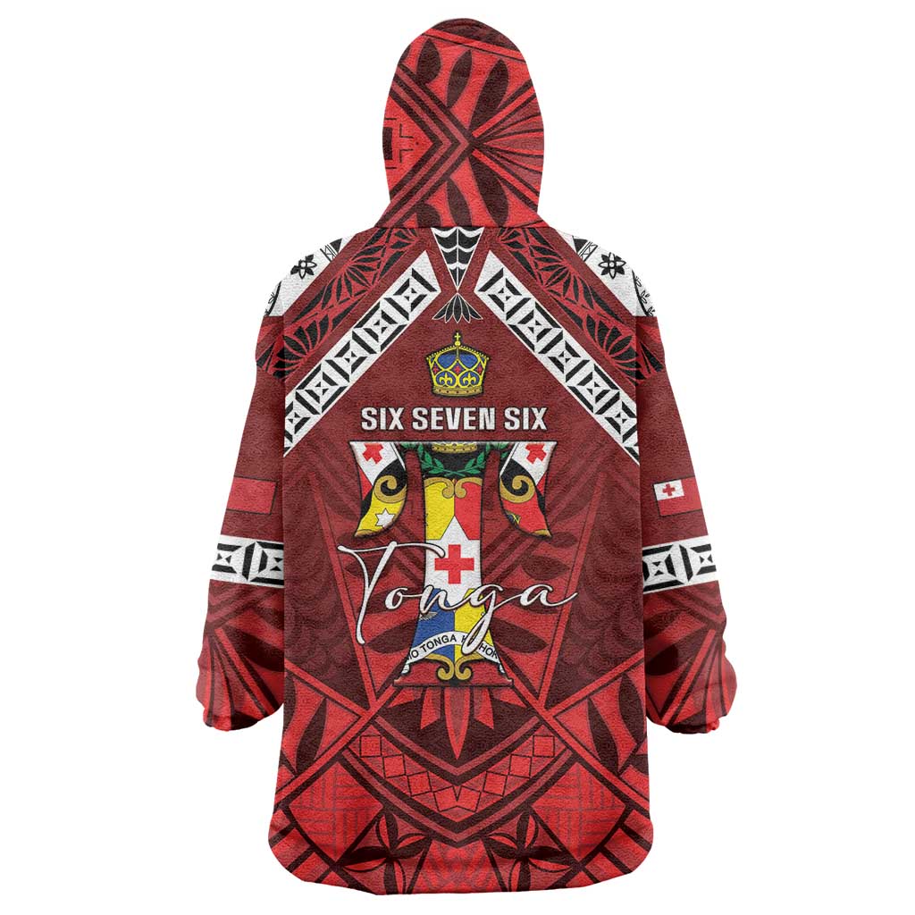 Tonga Emancipation Day Wearable Blanket Hoodie Tongan Kupesi Pattern LT05 - Polynesian Pride