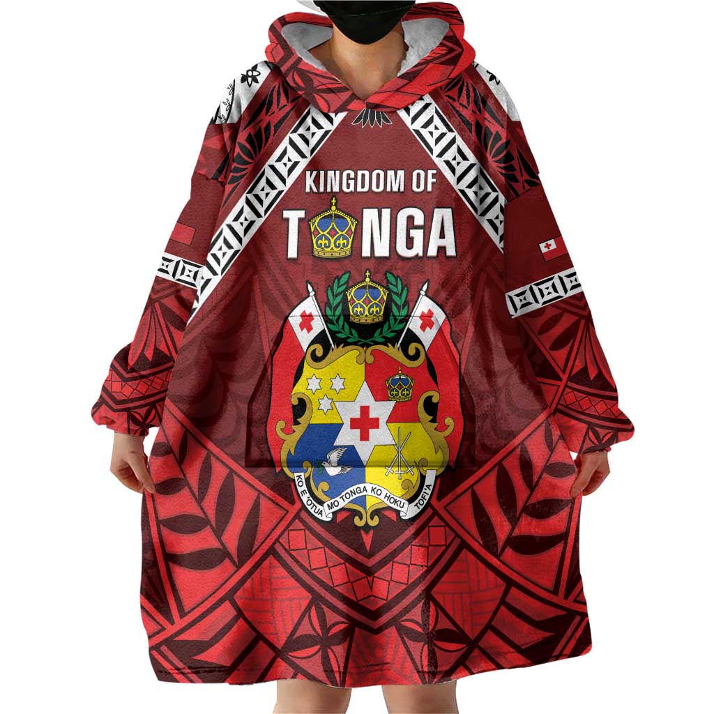 Tonga Emancipation Day Wearable Blanket Hoodie Tongan Kupesi Pattern LT05 - Polynesian Pride
