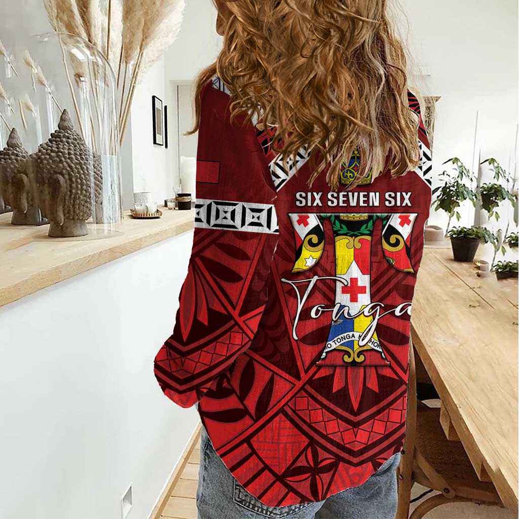 Tonga Emancipation Day Women Casual Shirt Tongan Kupesi Pattern LT05 - Polynesian Pride