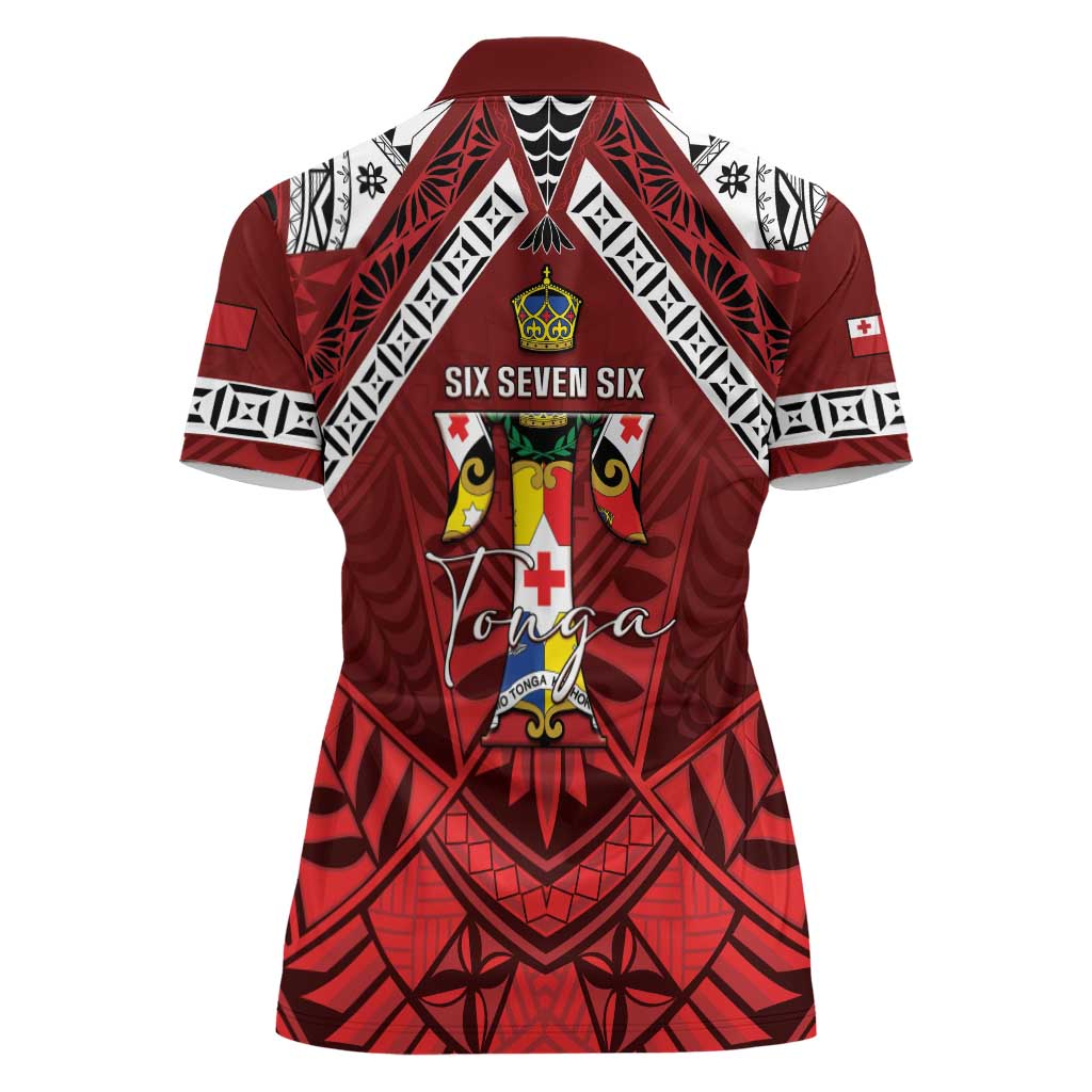 Tonga Emancipation Day Women Polo Shirt Tongan Kupesi Pattern