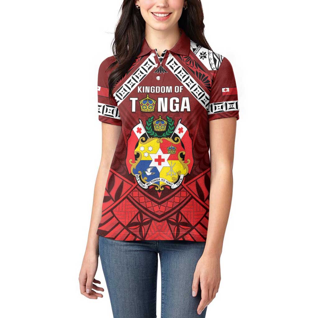 Tonga Emancipation Day Women Polo Shirt Tongan Kupesi Pattern