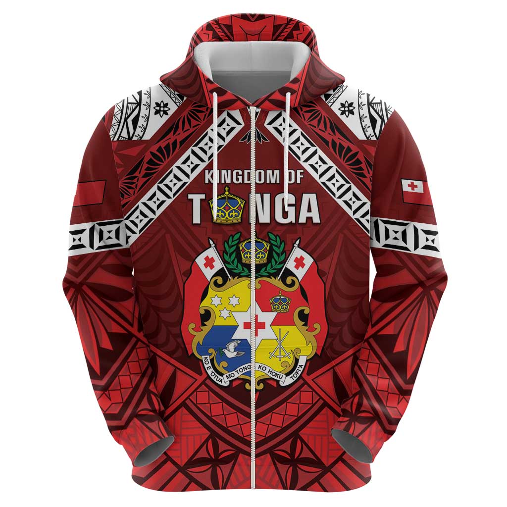 Tonga Emancipation Day Zip Hoodie Tongan Kupesi Pattern