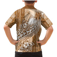 Tonga Kupesi Ngatu Family Matching Mermaid Dress and Hawaiian Shirt Vintage Brown Plumeria