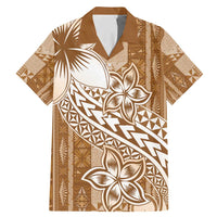 Tonga Kupesi Ngatu Family Matching Mermaid Dress and Hawaiian Shirt Vintage Brown Plumeria