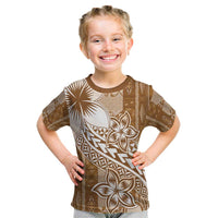 Tonga Kupesi Ngatu Kid T Shirt Vintage Brown Plumeria