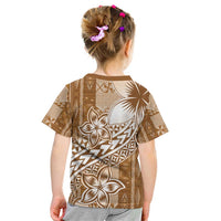 Tonga Kupesi Ngatu Kid T Shirt Vintage Brown Plumeria
