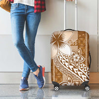 Tonga Kupesi Ngatu Luggage Cover Vintage Brown Plumeria