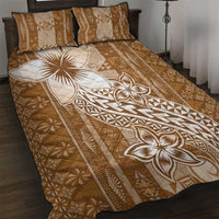 Tonga Kupesi Ngatu Quilt Bed Set Vintage Brown Plumeria LT05 Brown - Polynesian Pride