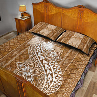 Tonga Kupesi Ngatu Quilt Bed Set Vintage Brown Plumeria LT05 - Polynesian Pride