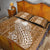 Tonga Kupesi Ngatu Quilt Bed Set Vintage Brown Plumeria