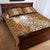 Tonga Kupesi Ngatu Quilt Bed Set Vintage Brown Plumeria