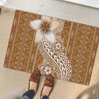 Tonga Kupesi Ngatu Rubber Doormat Vintage Brown Plumeria
