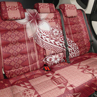 Tonga Kupesi Ngatu Back Car Seat Cover Vintage Red Plumeria