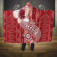Tonga Kupesi Ngatu Hooded Blanket Vintage Red Plumeria