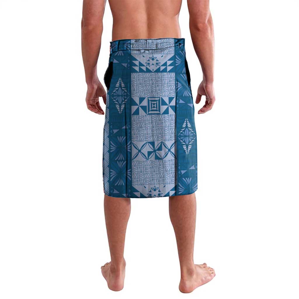 Tonga Kupesi Ngatu Lavalava Vintage Blue Plumeria