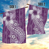 Tonga Kupesi Ngatu Garden Flag Vintage Purple Plumeria